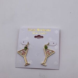 Isaac Mizrahi Gold and Pink Cocktail Earrings